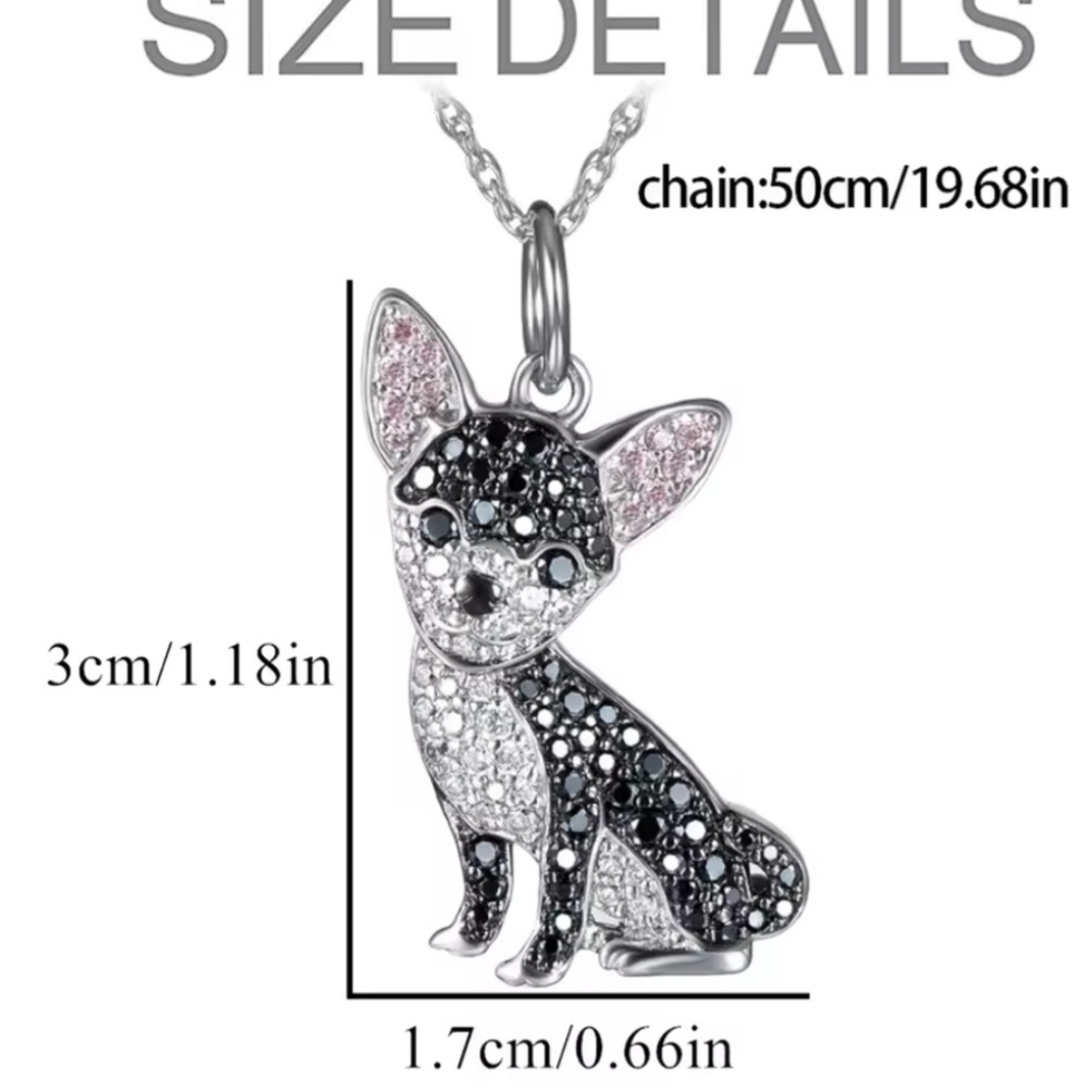 Sparkling Chihuahua Necklace, New, For Women Or Kids - Picture 2 of 4
